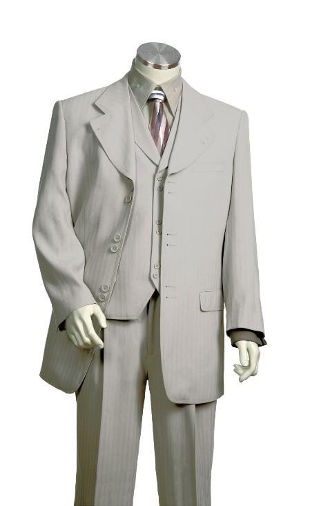 Men's Vested Unique Exclusive Fashion Suit Grey