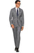 Men's 2 Button Wool checkered check pattern Grey Slim Fit Suit