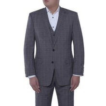 Men's 3-piece Suit Giovanni Grey and Black English Plaid Italian Style Classic Fit