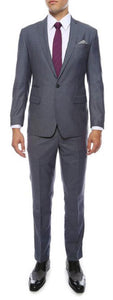 Extra Slim Fit Suit Mens Grey Or Blue Peak Lapel Suit Extra Slim Fitted Pants