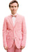Linen2BV Men's beach wedding tuxedo 2 Button Slim Fit  2 Piece Hot Pink Linen Wedding Tuxedo Suit - Mens Linen Suit