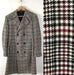 Men's Houndstooth Six Button Front Double Breasted Wool Overcoat