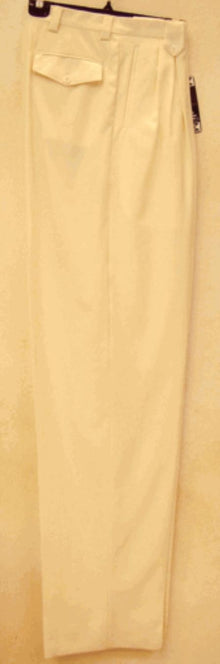 long rise big leg slacks  Ivory wide leg dress pants Pleated baggy dress trousers unhemmed unfinished bottom