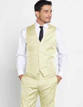 ivory dress pants mens Men's Vest With Matching Ivory Regular Fit Dress Pants Set + Any Color Shirt & Tie Ivory / M or Medium
