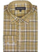 Classic Khaki Long Sleeve Plaids And Checks Pattern Casual Men's Dress Shirt