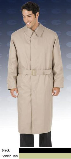 Men's Dress Coat 46 Inch Vent, Fly Front Coat With Split Raglan Sleeves, Full Belt Trench Coat ~ Raincoat