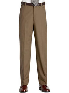 Flat Front Regular Rise Khaki Slacks