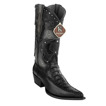 Men's King Exotic Boots Genuine Caiman Belly 3x Toe Black (495v28205)