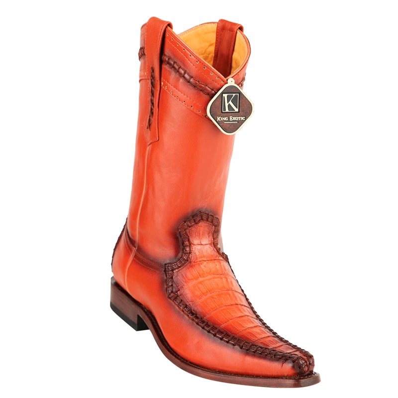 Men's King Exotic Boots Genuine Baby Caiman Tail 3x Toe Black (495v20105) main image 0