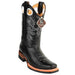 Men's King Exotic Boots Genuine Leather Square Toe Handcrafted Black