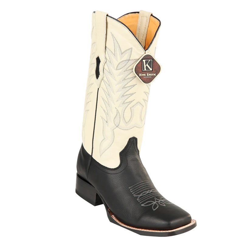 Men's King Exotic Genuine Sharkskin Boots 3x Toe Black (495v20905)