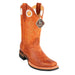 Men's King Exotic Boots Genuine Leather Square Toe Handcrafted Cognac