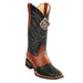 Men's King Exotic Boots Genuine Leather with Saddle Vamp Handcrafted Black & Brown
