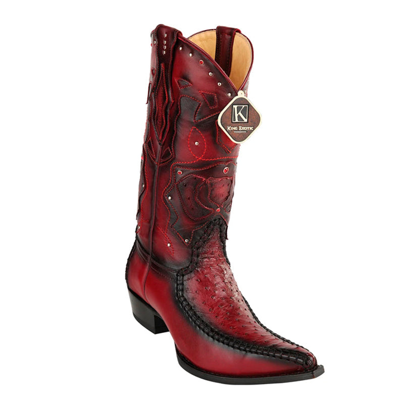 Men's King Exotic Boots Genuine Ostrich Leg 3x Toe Boot - Cognac main image 1