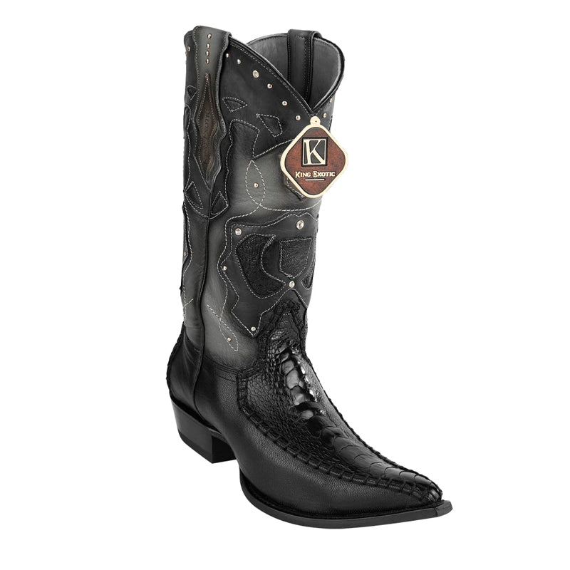 Men's King Exotic Ostrich Leg 3x Toe Handmade Boots – Black Cherry main image 0