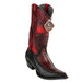 Men's King Exotic Genuine Ostrich Leg 3x Toe Boot - Cherry 495v20518