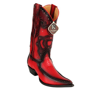 Men's King Exotic Boots Genuine Ostrich Leg 3x Toe Boot - Red (495v20512)