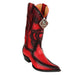 Men's King Exotic Genuine Ostrich Leg 3x Toe Boot – Red