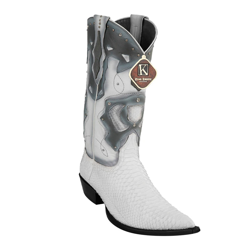 Men's King Exotic Genuine Python Boots 3x Toe Black (495v25705)