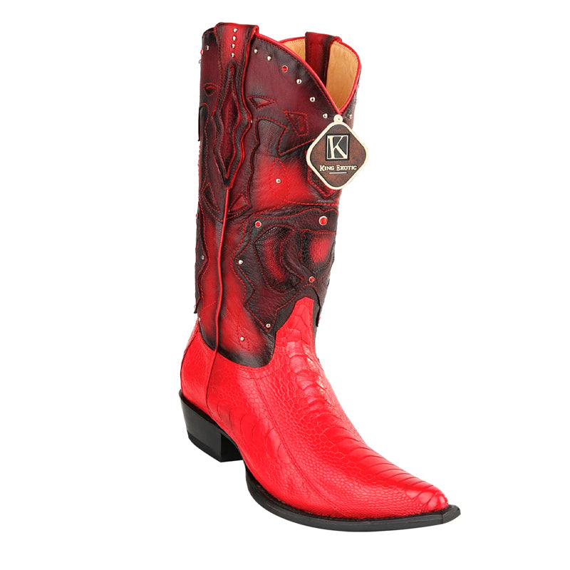Men's King Exotic Eel Boots 3x Toe Handcrafted Red Burnished (495v20812) main image 0