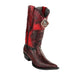 Men's King Exotic Ostrich Leg 3x Toe Handmade Boots – Black Cherry