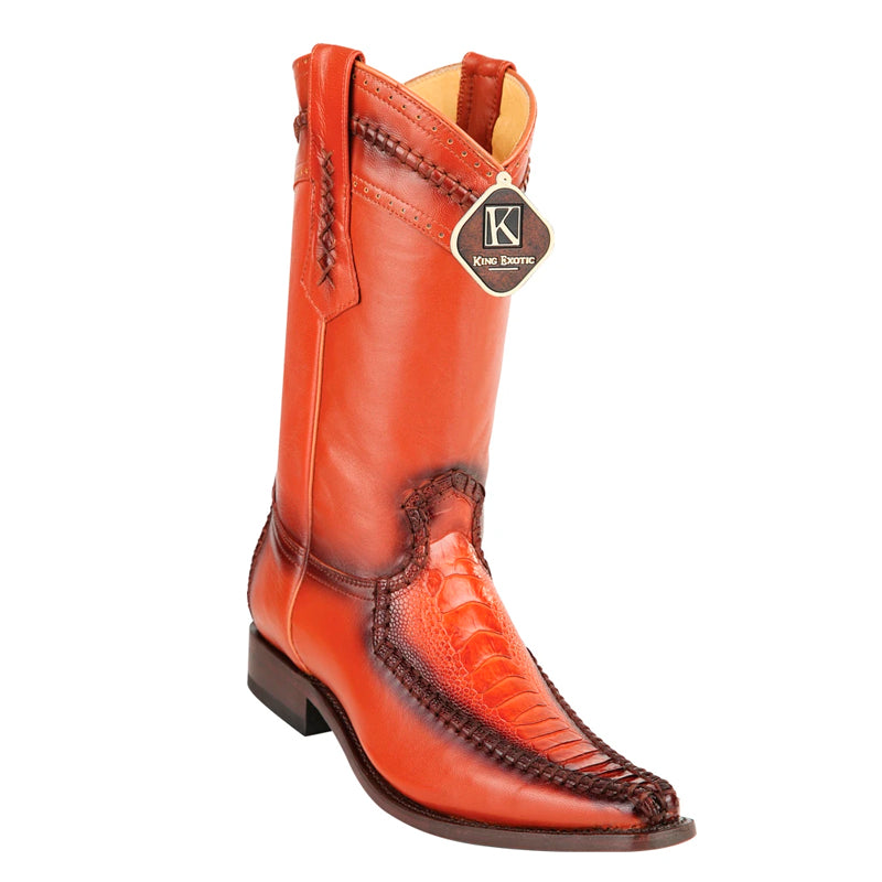 Mens King Exotic Ostrich Leg Boots Brown (4980507) by King Exotic Boots main image 0