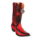 Men's King Exotic Boots Teju Lizard Boots 3x Toe Handcrafted Red Burnished (495v20712)