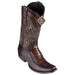 Men's King Exotic Caiman Belly Boots With Deer Dubai Toe Handcrafted Faded Brown