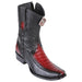 Men's King Exotic Caiman Belly Boots With Deer Dubai Toe Handmade Faded Burgundy
