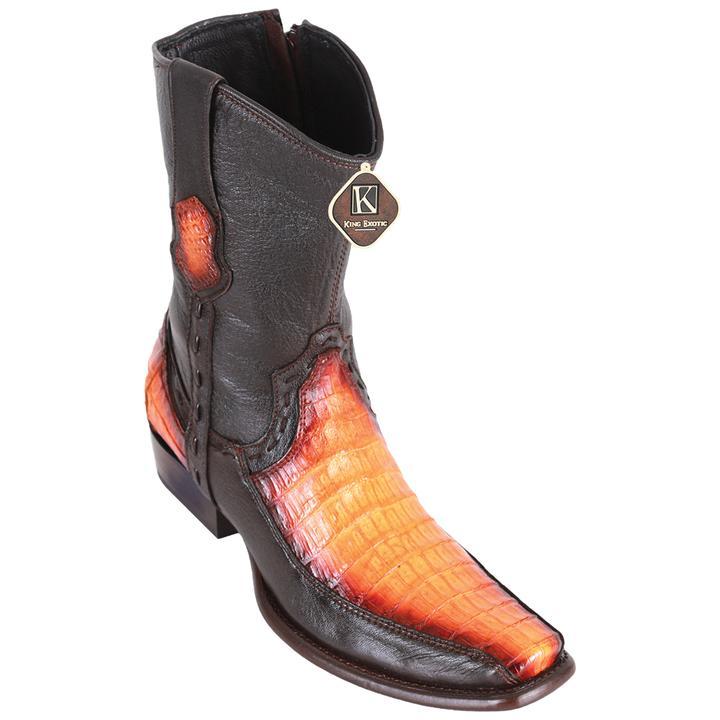 Men's King Exotic Caiman Belly Boots Dubai Toe Handcrafted Black (4798205)