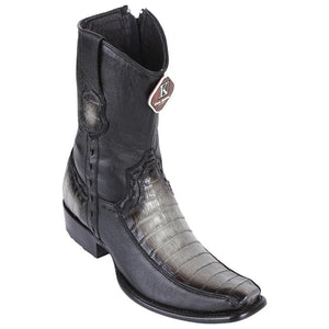 Men's King Exotic Caiman Belly Boots With Deer Dubai Toe Handmade Faded Gray (479BF8238)