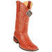 Men's King Exotic Caiman Crepe Sole Square Toe Boots With Saddle Cognac