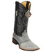 Men's King Exotic Caiman Crepe Sole Square Toe Boots With Saddle Gray
