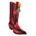 Men's King Exotic Eel Boots 3x Toe Handcrafted Red Burnished