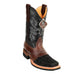 Handcrafted Black Elephant Skin Boots with Saddle Square Toe