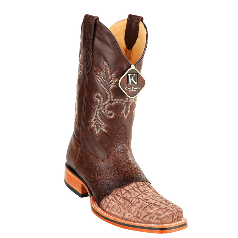 Men's King Exotic Genuine Elephant Boots European Toe Handcrafted Cognac (477bd7003) main image 1