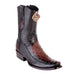 Men's King Exotic Genuine Ostrich Boots Dubai Toe Handcrafted Burnished Brown