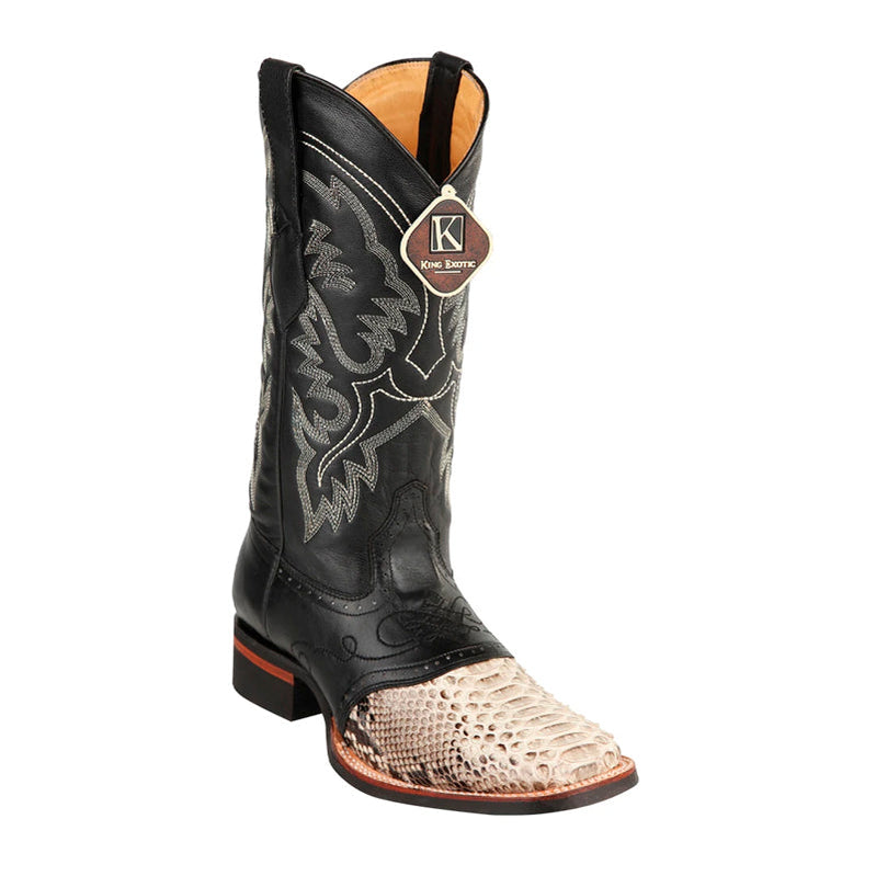 Men's King Exotic Genuine Python Boots 3x Toe Black (495v25705) main image 1