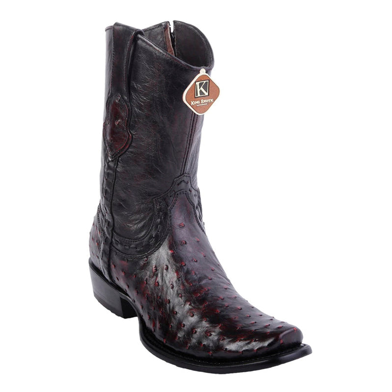 Men's King Exotic Boots Ostrich Leg 3x Toe Handcrafted Black (495vf0505)