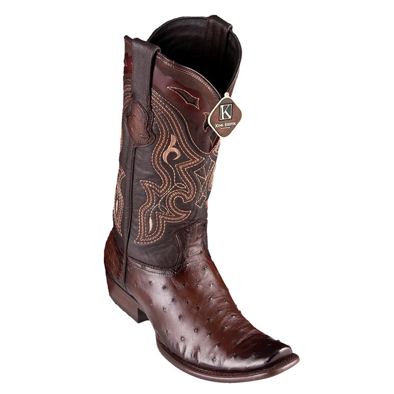 Men's King Exotic Genuine Ostrich Boots Dubai Toe Handcrafted Black (479BF0305) main image 0