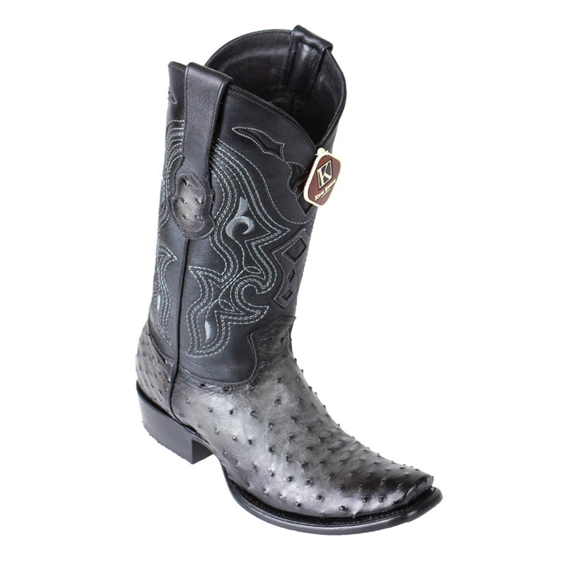 Men's King Exotic Ostrich Leg Boots Dubai Toe Handcrafted Faded Burgundy main image 1