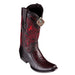 Men's King Exotic Ostrich Boots With Deer Dubai Toe Handcrafted Black Cherry (479F0318)