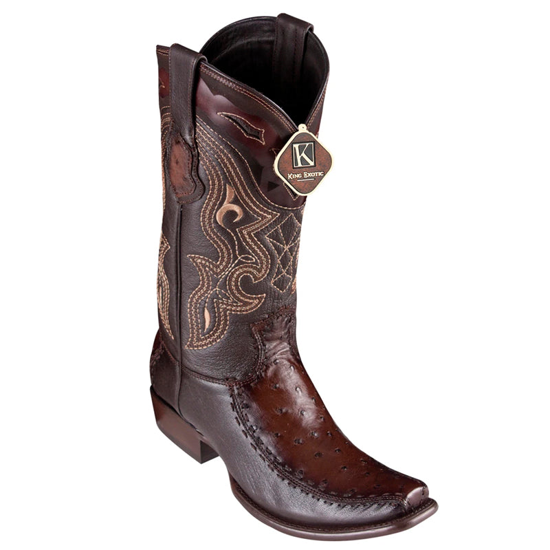 Men's King Exotic Sharkskin Boots With Deer Dubai Toe Handcrafted Faded Brown (479F0916)