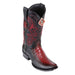 Men's King Exotic Ostrich Boots With Deer Dubai Toe Handcrafted Faded Burgundy