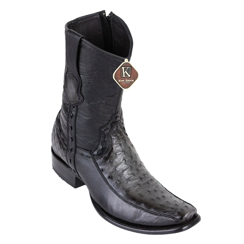 Men's King Exotic Ostrich Boots Dubai Toe Handcrafted Faded Gray main image 0