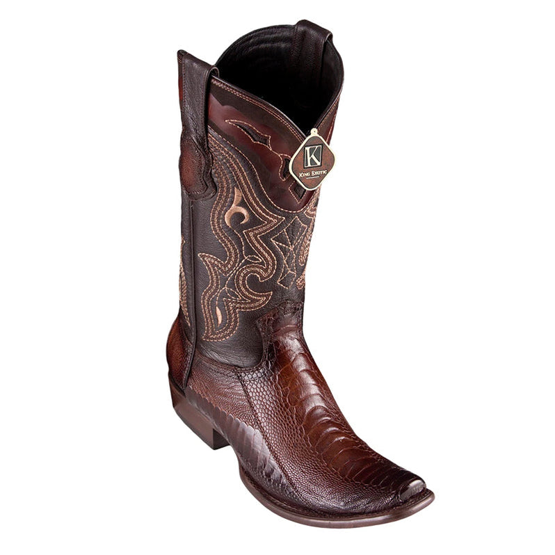 Mens King Exotic Ostrich Leg Boots Cognac (4980503)