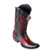Men's King Exotic Ostrich Leg Boots Dubai Toe Handcrafted Faded Burgundy