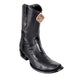 Men's King Exotic Ostrich Leg Boots With Deer Dubai Toe Handcrafted Black