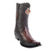 Men's King Exotic Ostrich Leg Boots With Deer Dubai Toe Handcrafted Faded Brown