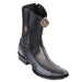 Men's King Exotic Ostrich Leg Boots with Deer Dubai Toe Handcrafted Faded Gray